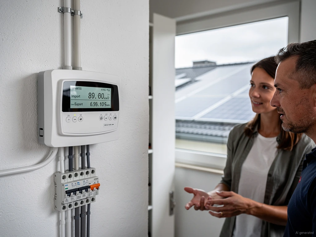Moderner Zweirichtungszähler für Photovoltaik-Einspeisung
